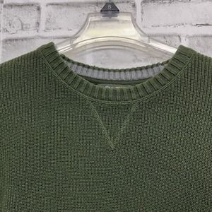 Eddie Bauer Men’s 100% Cotton Long Sleeve Crew Neck Sweater Green Size XLT